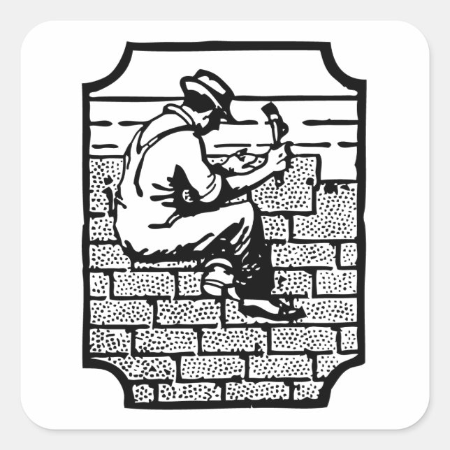 Roofer Square Sticker (Front)