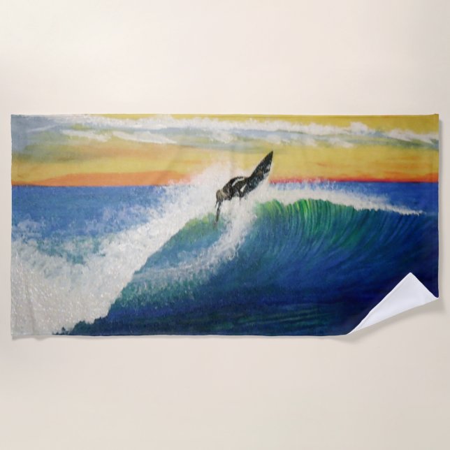 Roofer surfer beach towel (Front)