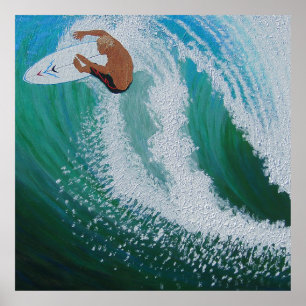 Roofer surfer dude poster