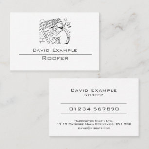 Roofer with Illustration Business Card
