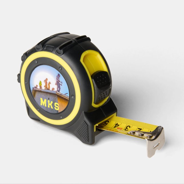 Roofers on a Roof Tape Measure 1 (Angle)