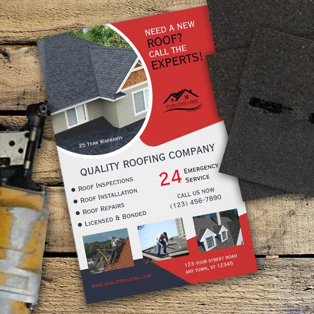 Roofing and Repair Business Red Flyer (Creator Uploaded)