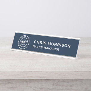Roofing Company Custom Logo Services Desk Name Plate