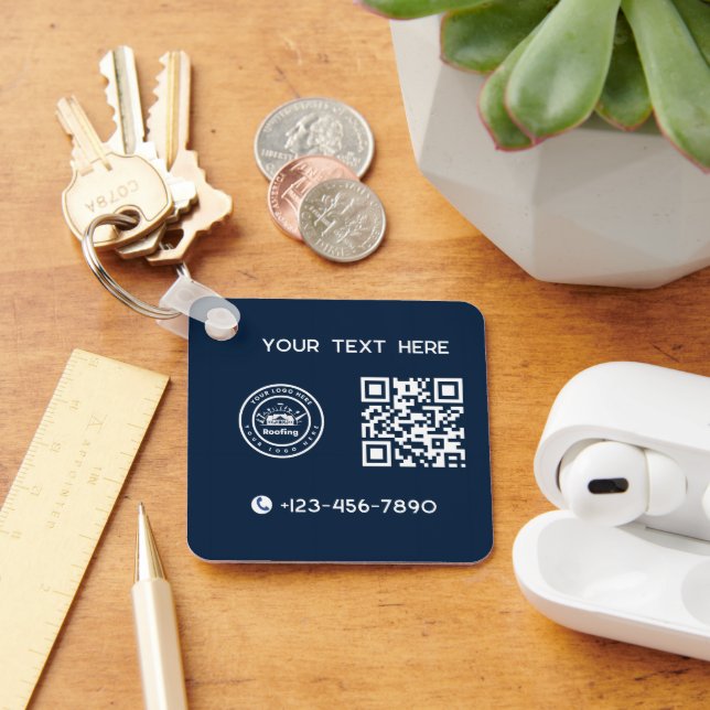 Roofing Company | Custom Logo Services Key Ring (Desk)