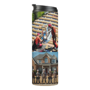 Roofing Company Custom Logo Services Thermal Tumbler