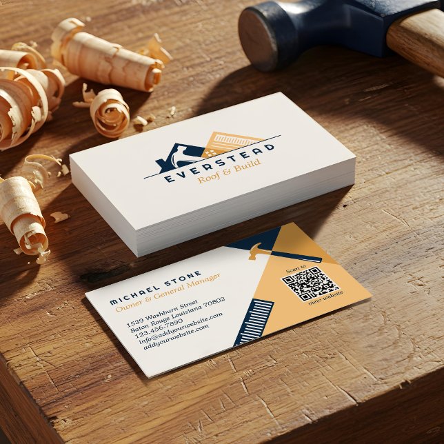 Roofing Construction Home Improvement Tools Logo Business Card (Roofing Construction Home Improvement Tools Logo Business Card)