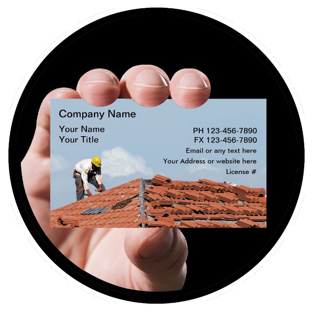 Roofing Construction Image Business Card (Construction Business Cards)