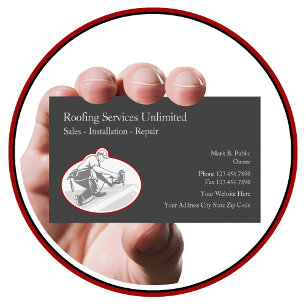 Roofing Construction Modern Business Cards