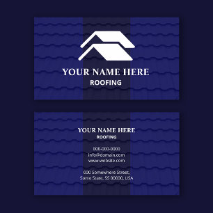 Roofing Contractor Professional Royal Blue Shingle Business Card