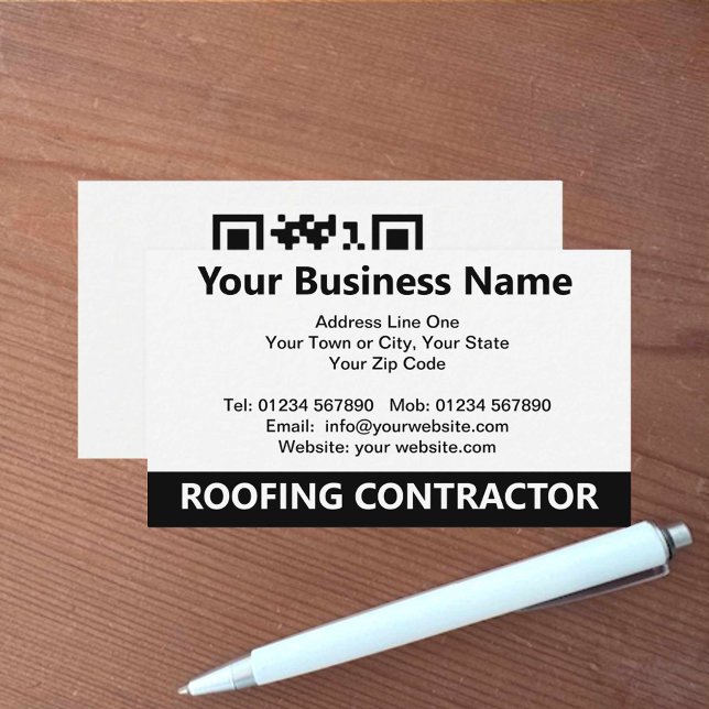 Roofing Contractor QR Code Business Card (Creator Uploaded)