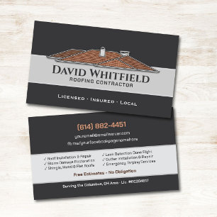 Roofing Contractor - Roofer Services Business Card