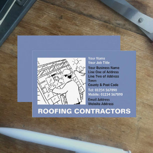 Roofing Contractors Cartoon Business Card