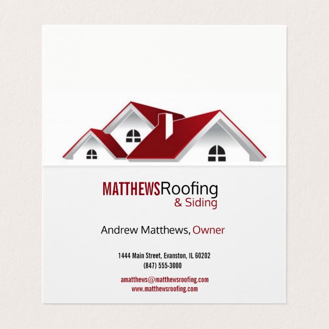 roofing folded business card (Inside Unfolded)