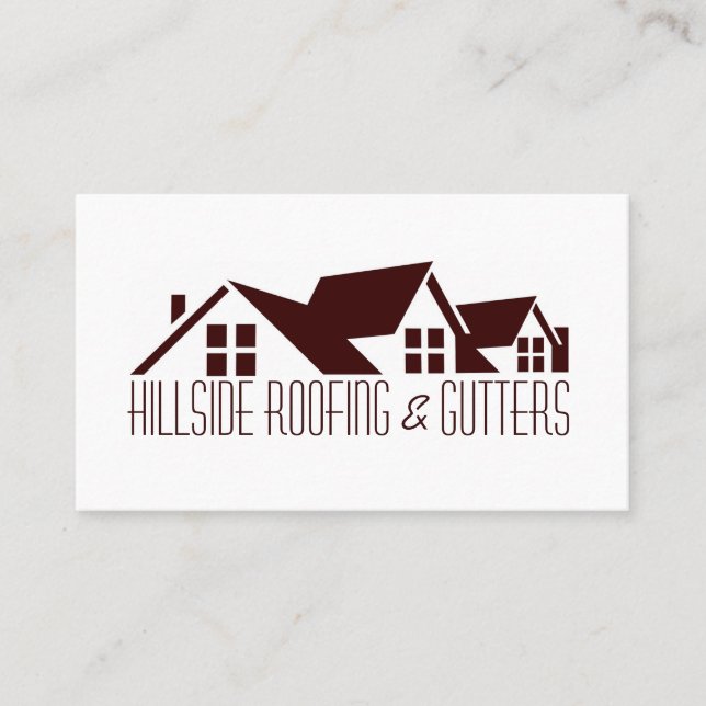 Roofing & Gutters Construction Business Card (Front)