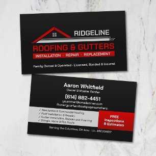 Roofing & Gutters Contractor Business Card