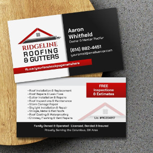 Roofing & Gutters Contractor Business Card