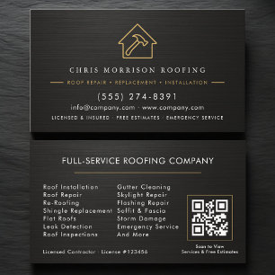 Roofing QR Code Metallic Business Card