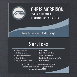 Roofing Roofer Professional Business Card