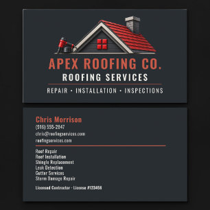 Roofing Roofer Professional Services Business Card