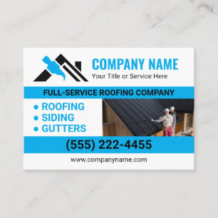Roofing Service Professional Blue Hammer Business Card