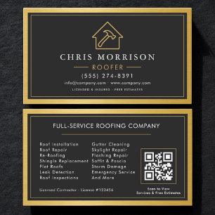 Roofing Service QR Code Business Card