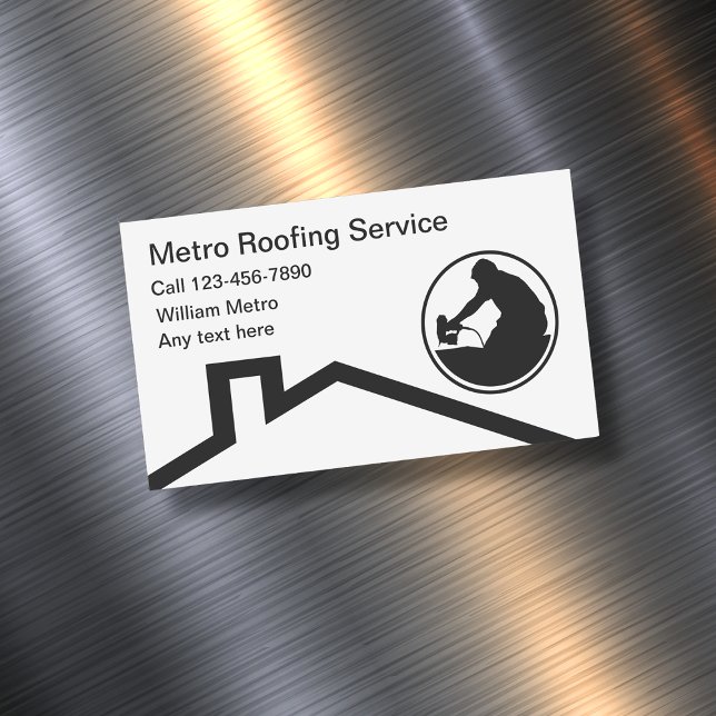 Roofing Services Simple Business Card Magnets (Creator Uploaded)