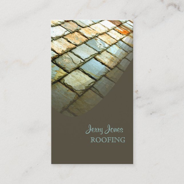 Roofing, Slate Roof, Photo Business Card (Front)