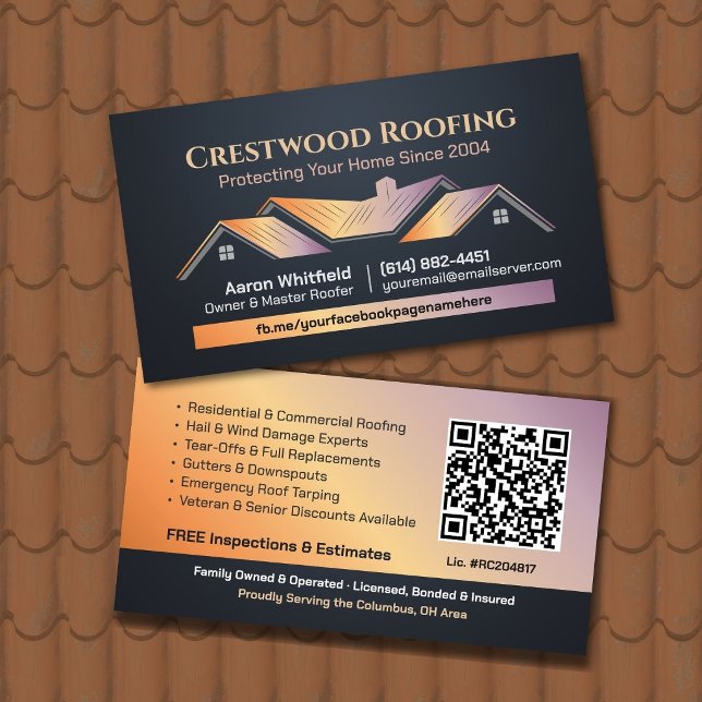 Roofing Solutions Contractor Services Business Card (Creator Uploaded)