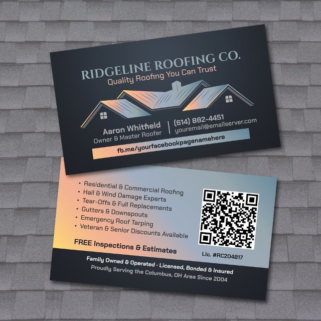 Roofing Solutions Contractor Services Business Card (Creator Uploaded)