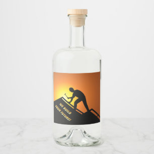 Roofing Worker Liquor Bottle Label