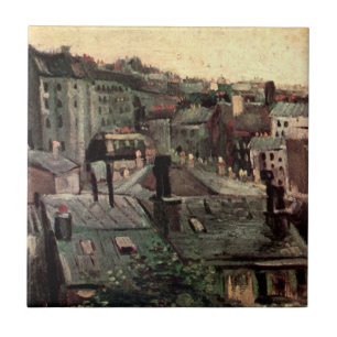 Roofs and Backs of Houses by Vincent van Gogh Ceramic Tile
