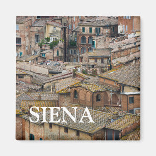 Roofs in Siena text photo magnet
