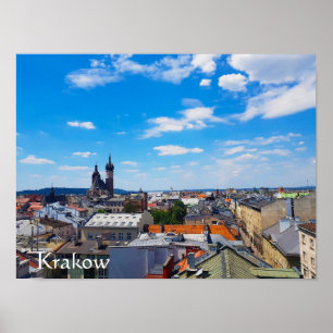 Roofs of houses Krakow Poland Europe Poster