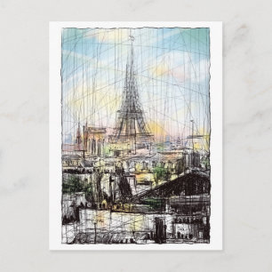 Roofs of Paris Postcard