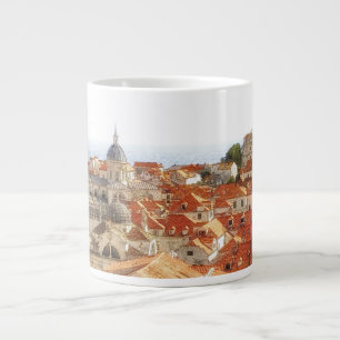 Roofscape of Dubrovnik in Croatia, travel Large Coffee Mug