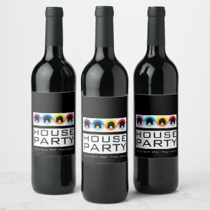 Rooftop Icons, Housewarming Party Wine Label