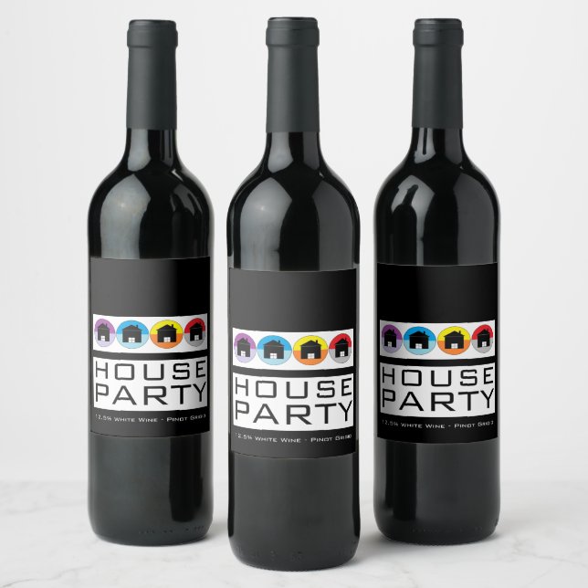 Rooftop Icons, Housewarming Party Wine Label (Bottles)
