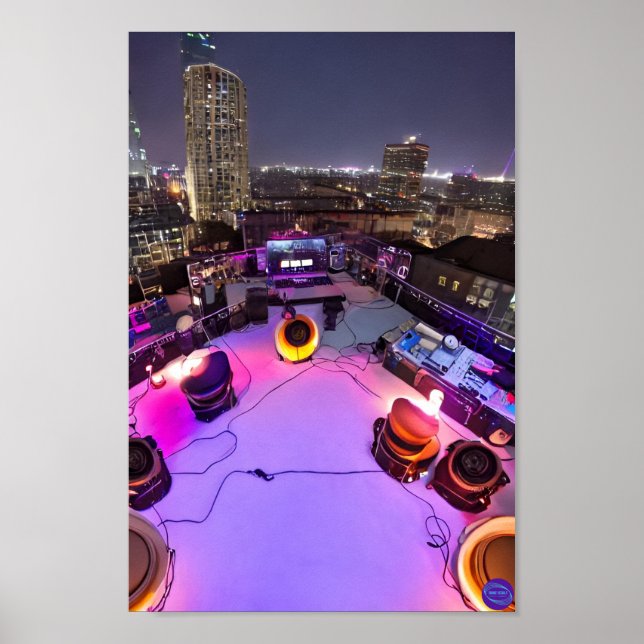 ROOFTOP NIGHT DJ POSTER (Front)