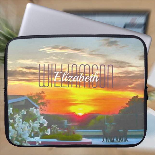 Rooftop Sunset 2295 Laptop Sleeve (Creator Uploaded)