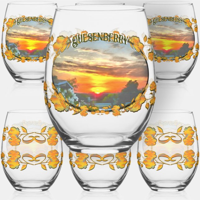Rooftop Sunset 2295 Stemless Wine Glass (Creator Uploaded)