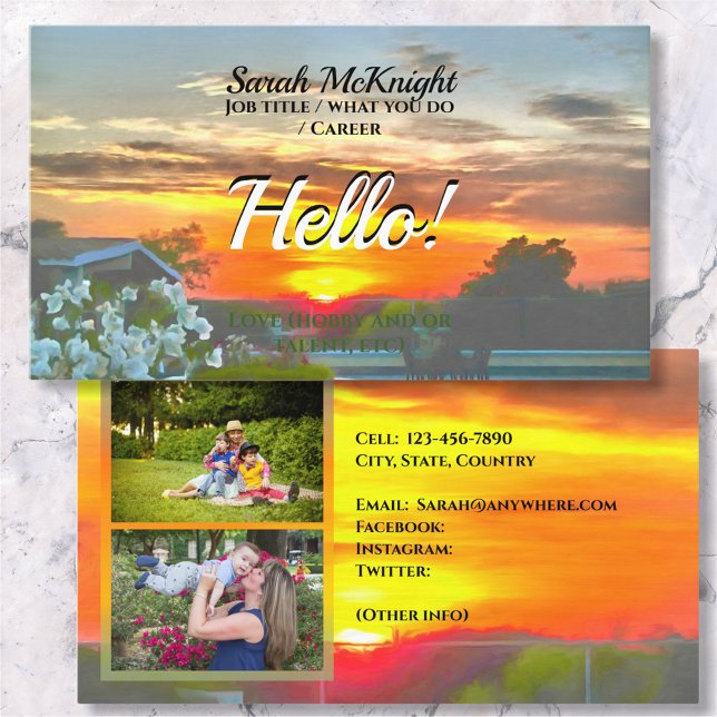 Rooftop Sunset Hello 2295 Calling Card (Creator Uploaded)