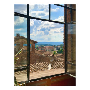 Rooftop View out the Window in Siena, Italy Photo Print