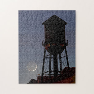 Rooftop Water Tower   Crescent Moon New Jersey Jigsaw Puzzle