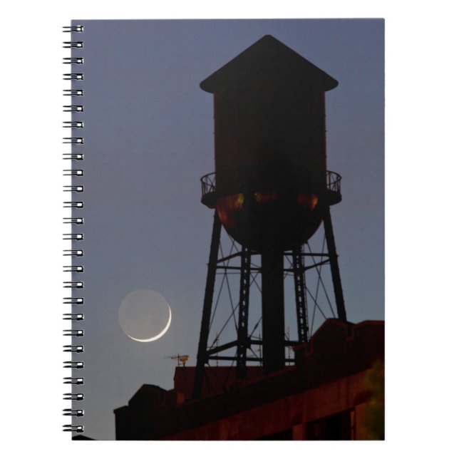 Rooftop Water Tower | Crescent Moon New Jersey Notebook (Front)