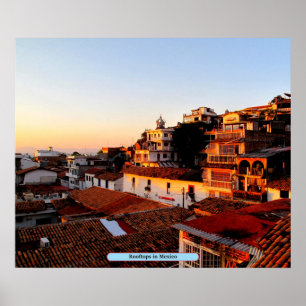 Rooftops in Mexico Poster