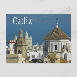Rooftops, Mediterranean Sea, Cadiz, Spain Postcard