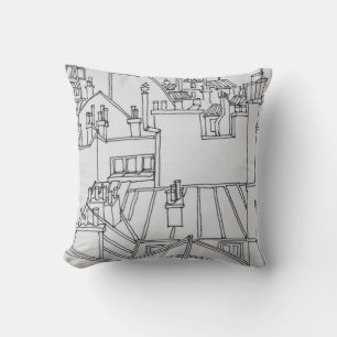 Rooftops of Paris, France Cushion