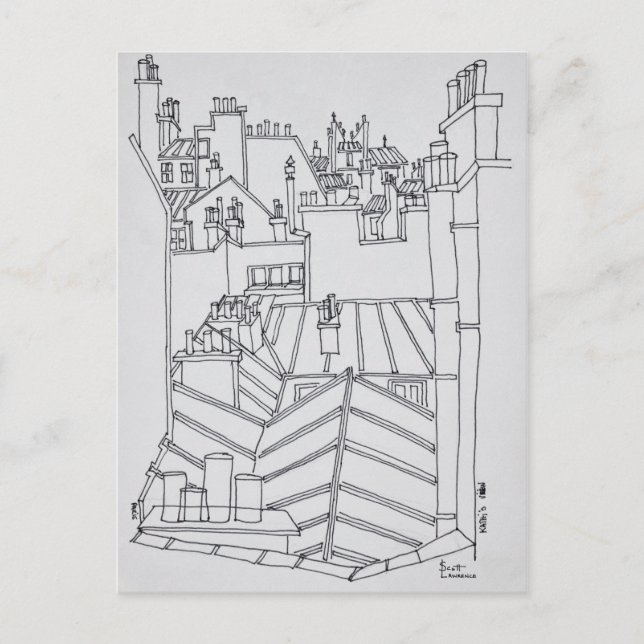 Rooftops of Paris, France Postcard (Front)