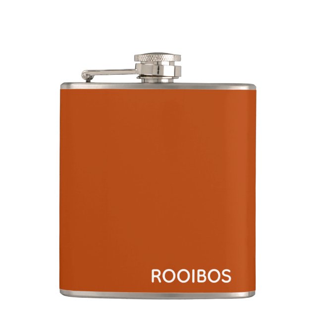 Rooibos red brown color name hip flask (Front)