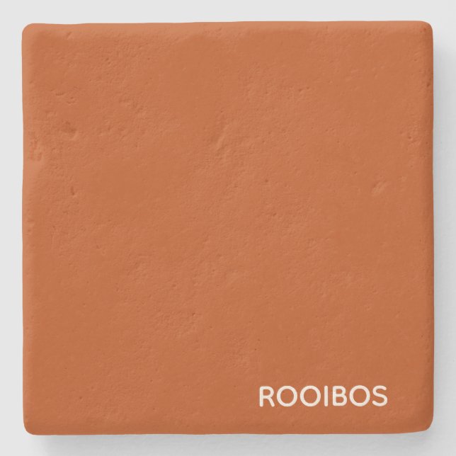 Rooibos red brown color name stone coaster (Front)